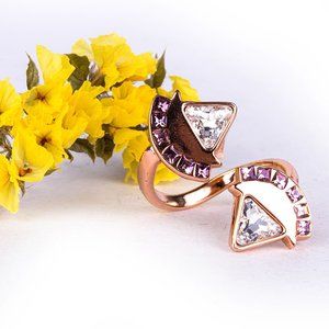 CA & LOU ORANGE RED, PINK, WHITE RING | WOMENS